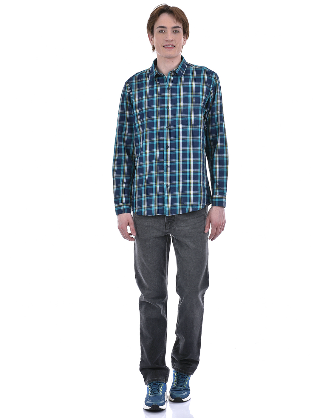 Numero Uno Men Checkered Navy Shirt